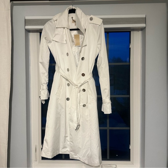 Michael Kors Women's White Trench Coat - Picture 3 of 7